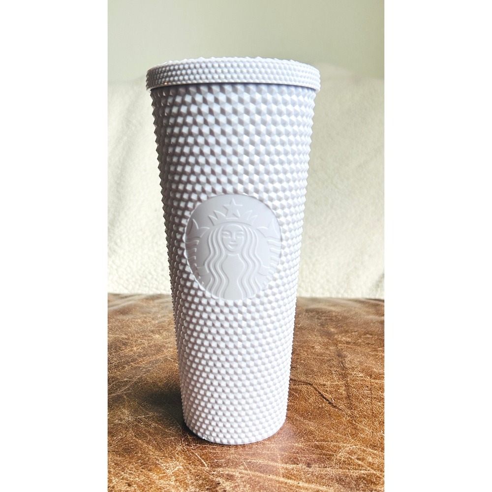 Starbucks Matte White Studded Bling Tumbler Venti 24oz Cold Cup Mint Interior